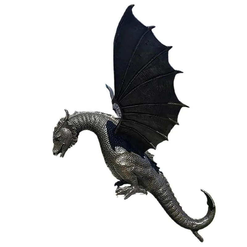 Resin Water Spray Dragon Simulation Dinosaur Sculpture Ornaments Garden Decoration Ornaments