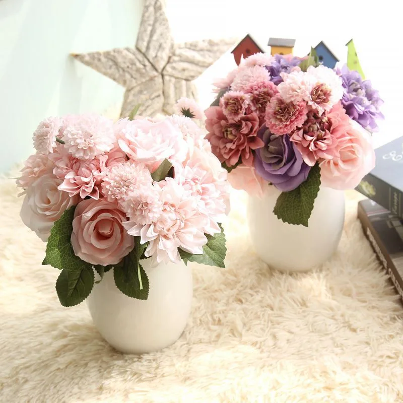 Dahlia rose bunch artificial flower
