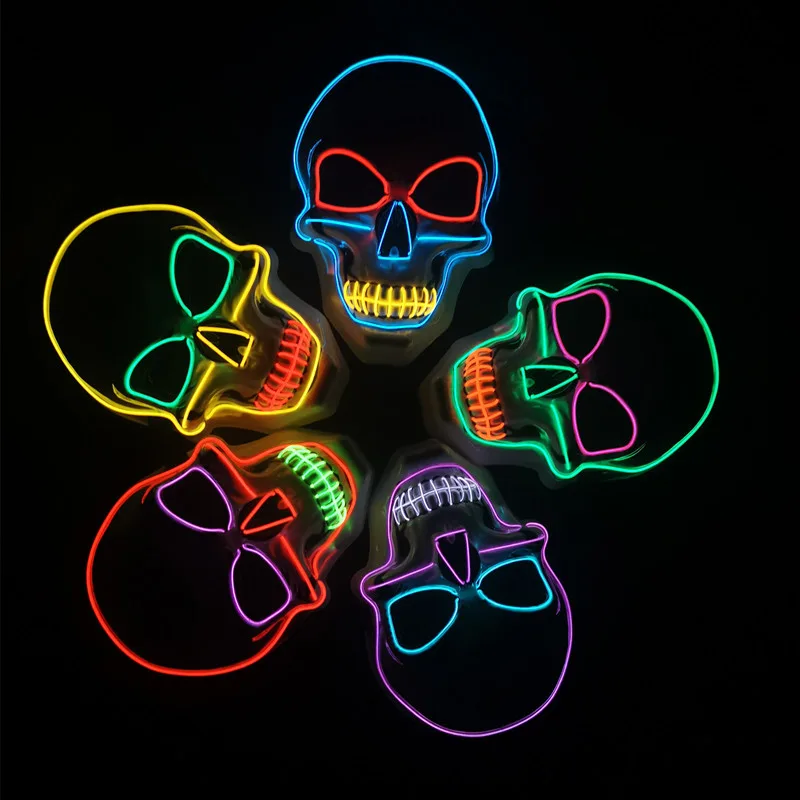 Glowing Line Color Skull LED Glowing Ghost Mask