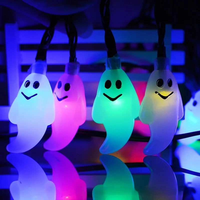 Solar-powered String Lights Ghost Halloween Day Courtyard Christmas Decoration Luminous Lights