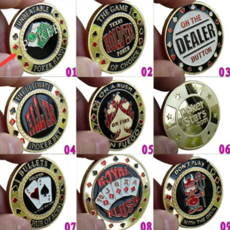 Texas Holdem Holder Pressing Chip Metal Chips Commemorative Coin Gift