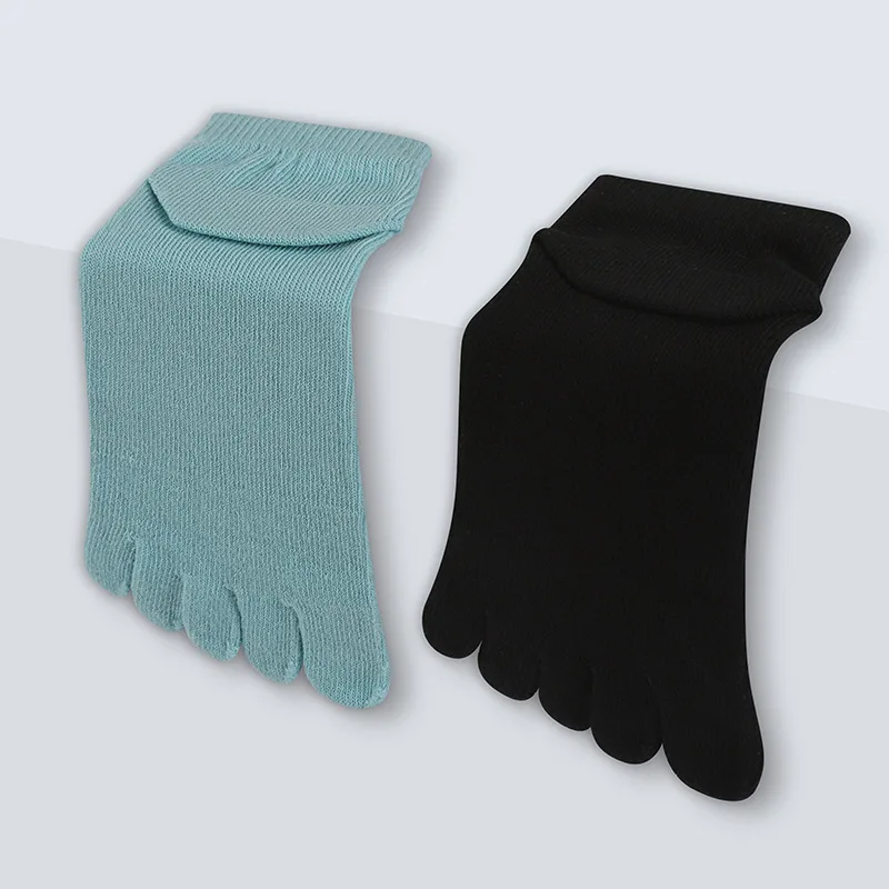 Men's Four Seasons Cotton Split Toe Mid-tube Five-finger Socks