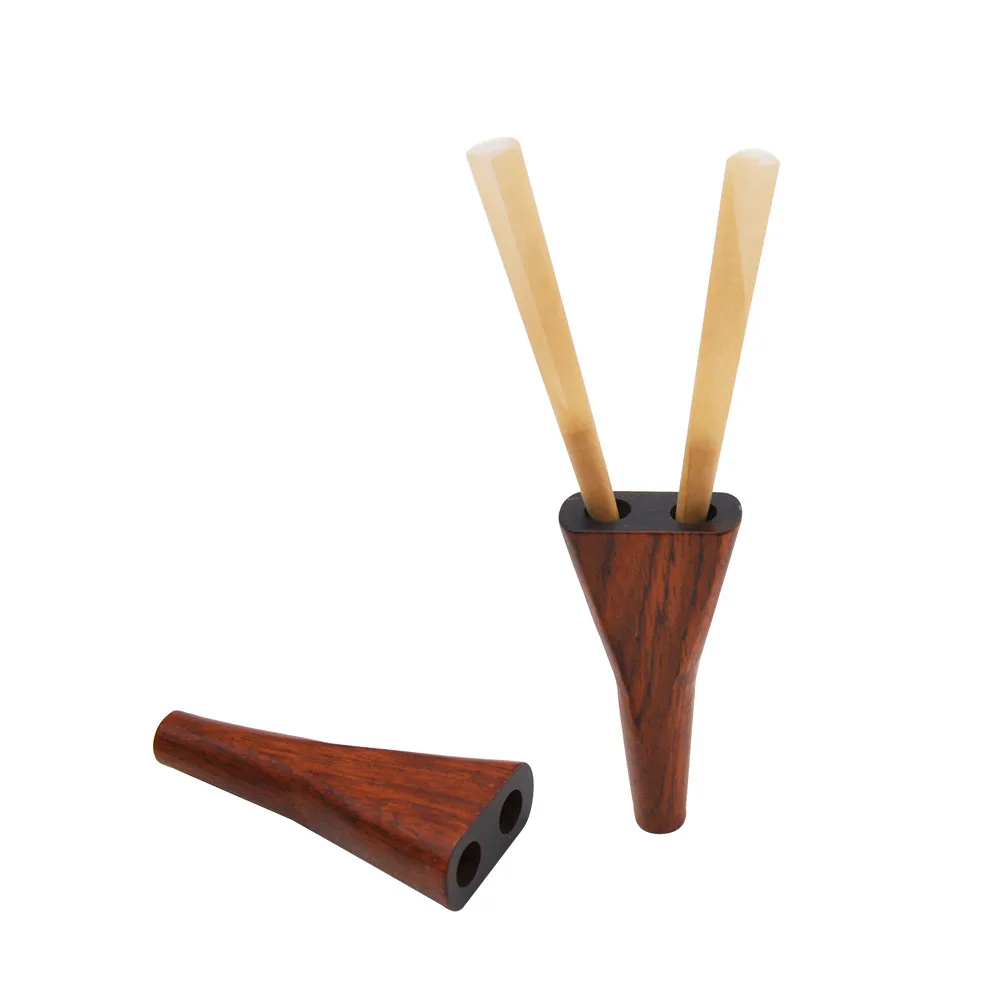 Classic Wooden Pipe Mini Portable Two-hole Wooden Smoking Set