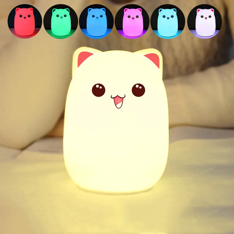 Children's cute rabbit silicone night light
