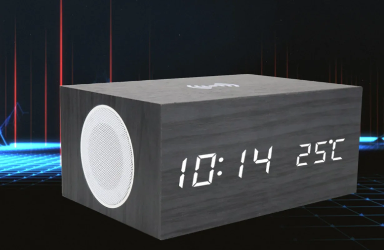 Bluetooth Speaker Bluetooth 4.0 Multi-Functionele Wireless Charging Wood With LED Display Touch Speaker Wireless Charger