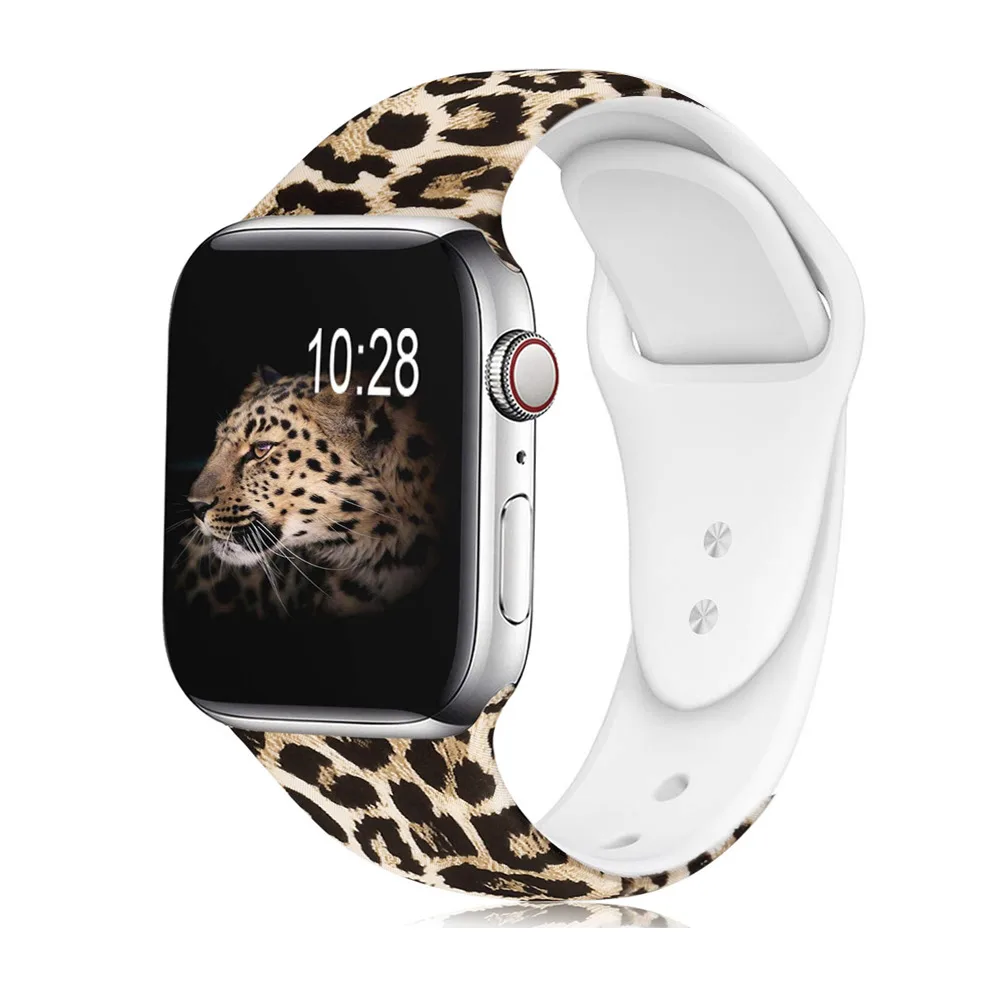 Suitable For Watch Leopard Print Silicone Strap