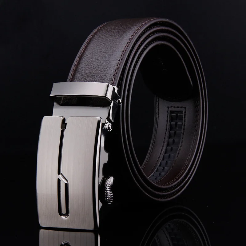 Men's Leather Belt Two-layer Cowhide Automatic Buckle Leather