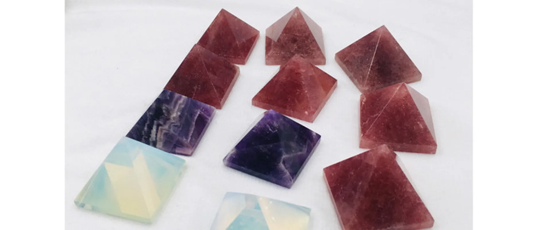 Crystal Pyramid Strawberry Crystal Opal Amethyst Pyramid DIY Crafts