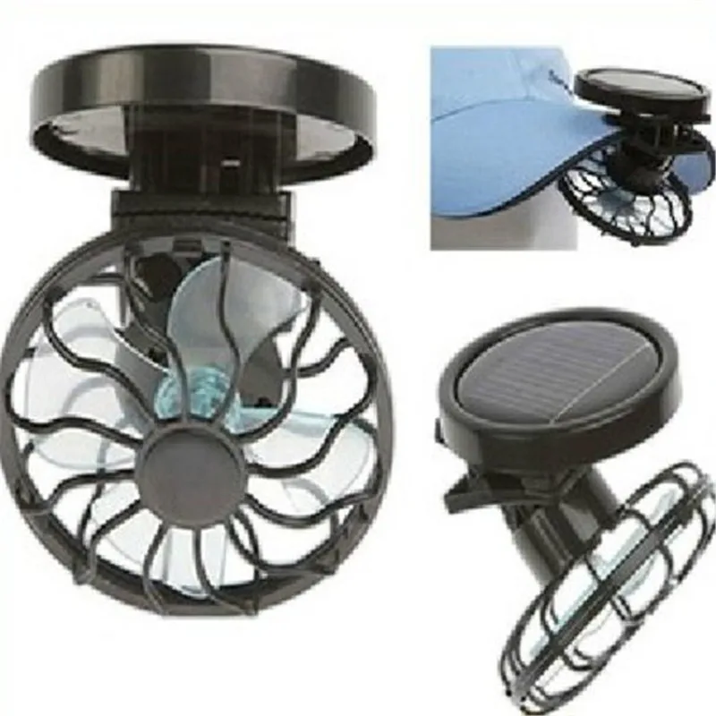 Small solar fan with clip