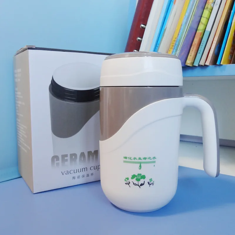 Negative Magnetized Anti-calculus Health Cup With Lid Ceramic Health Care