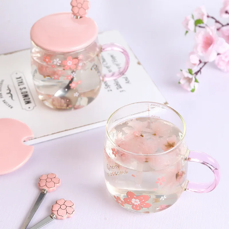 Household Glass Mug With Spoon Cover