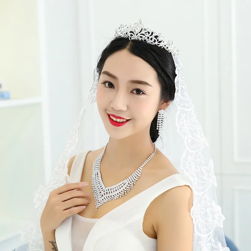 European And American Rhinestone Claw Chain Large Necklace Two-piece Accessories