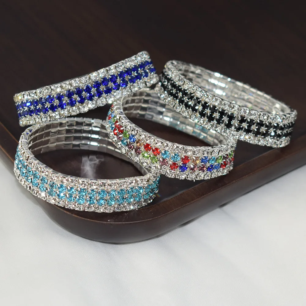 Crystal Full Diamond Bracelet Four Drainage Drill Elasticity