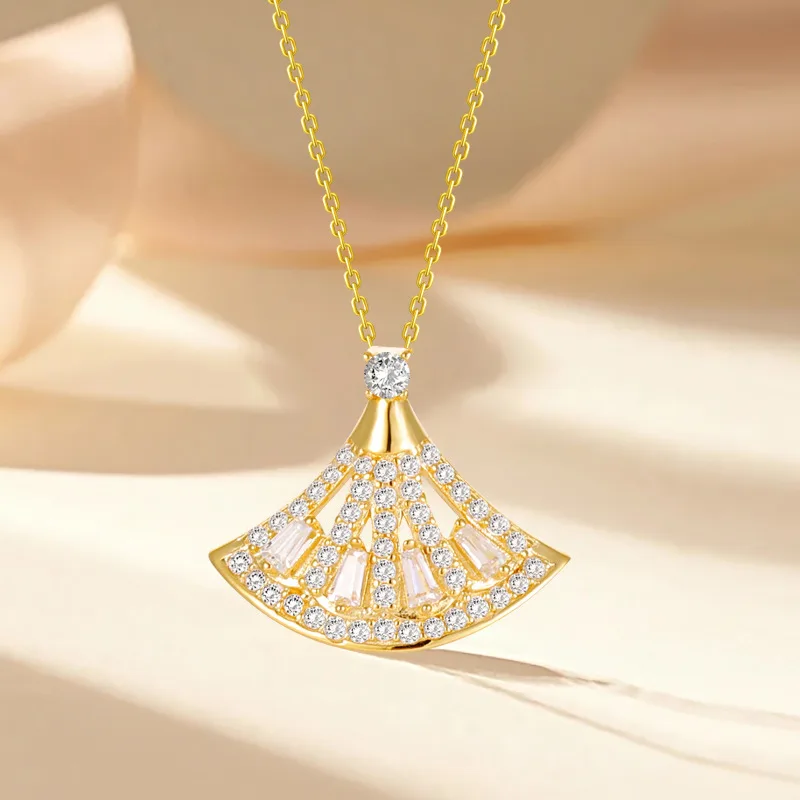 925 Sterling Silver Skirt Necklace Female Summer Light Luxury Minority Design Clavicle Chain