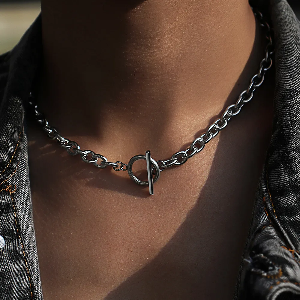 Simple Titanium Steel Necklace Men's And Women's Clavicle Stainless Steel Necklace