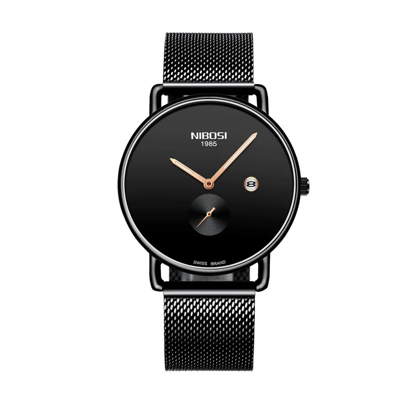 Men's Watch Ultra-thin Luminous Waterproof Watch Stainless Steel Band Quartz Men's Watch