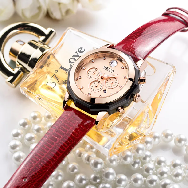 Multi-function Diamond-inlaid Calendar Large Dial Ladies Watch