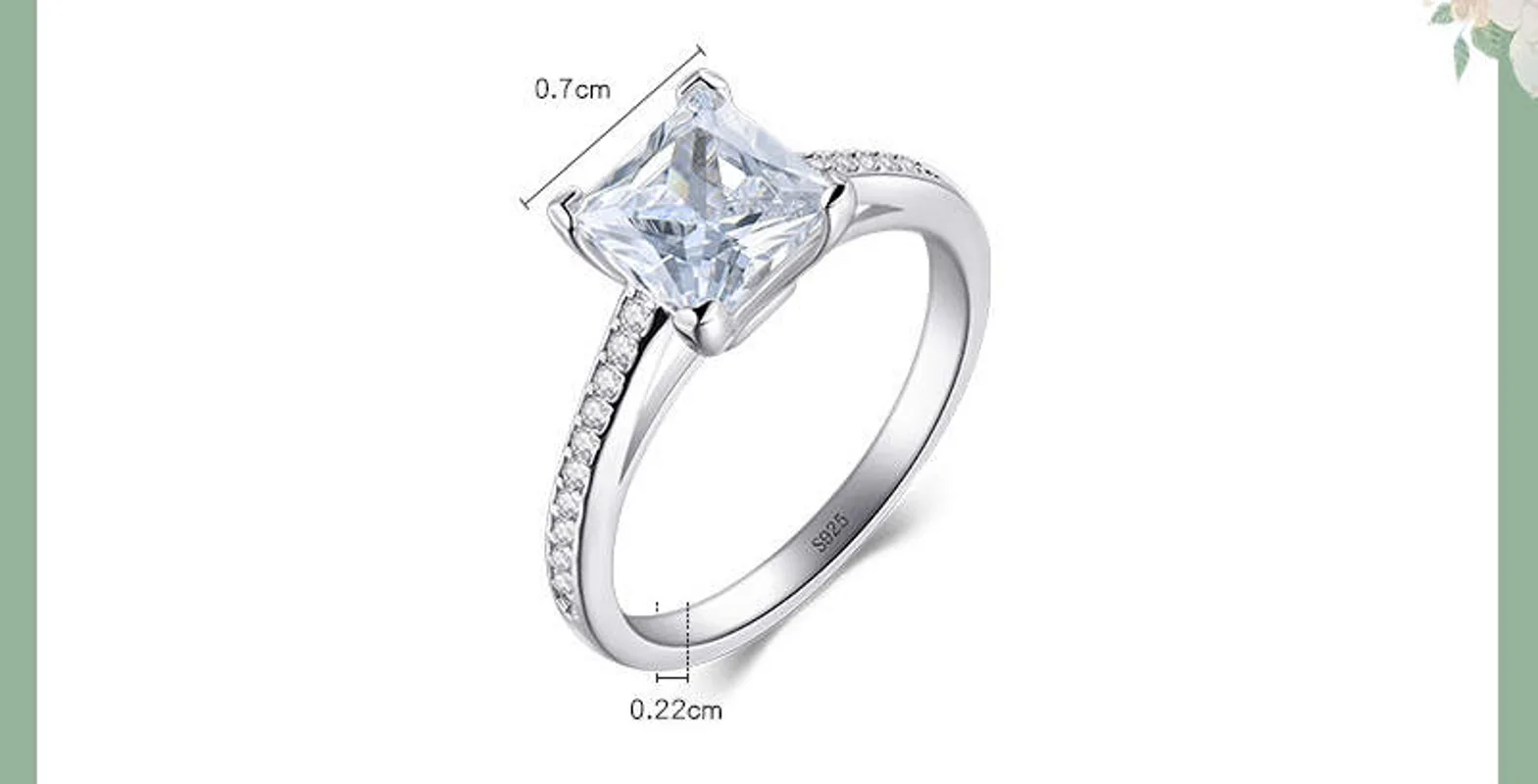 Classic Luxury Silver Plated Platinum Ring With Diamond Ring