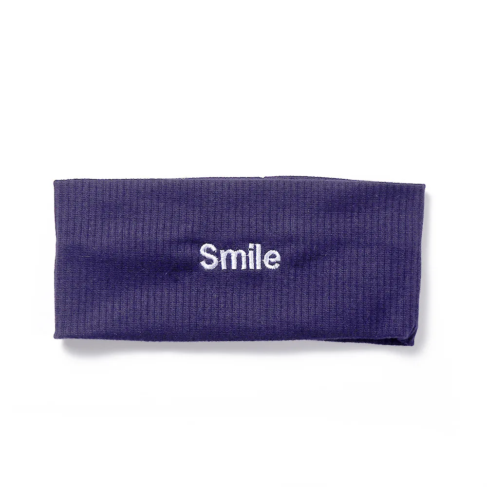 Knitted Embroidered Letters Solid Color Headband With Elastic Wide Edges