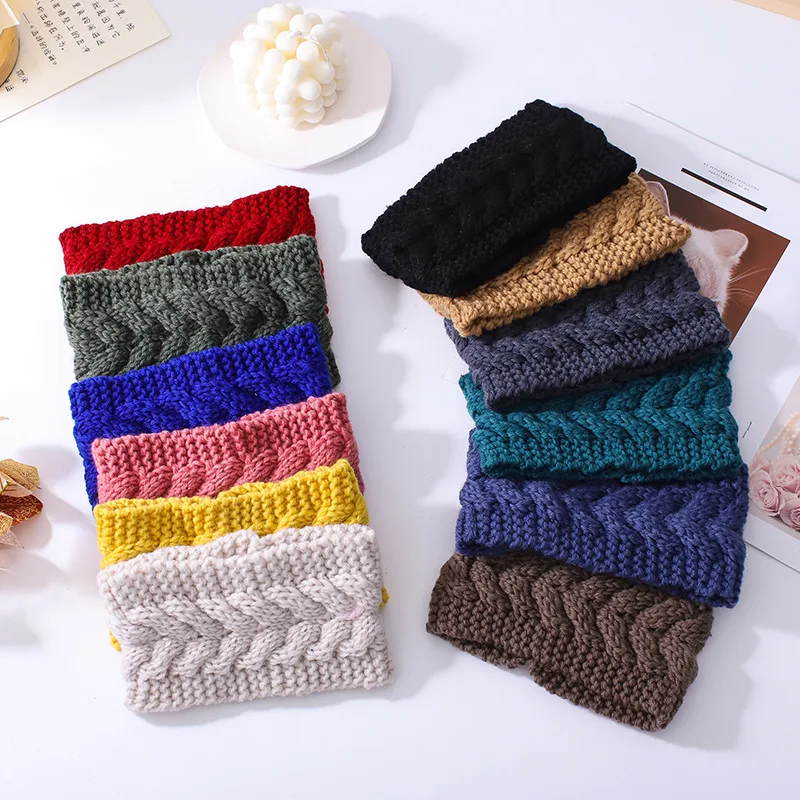 Twist Knitted Wool Headband With Ear Protection Headgear