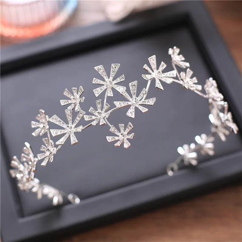European sweet Bride Wedding Hair headdress wedding diamond wedding dress with snow hair accessories