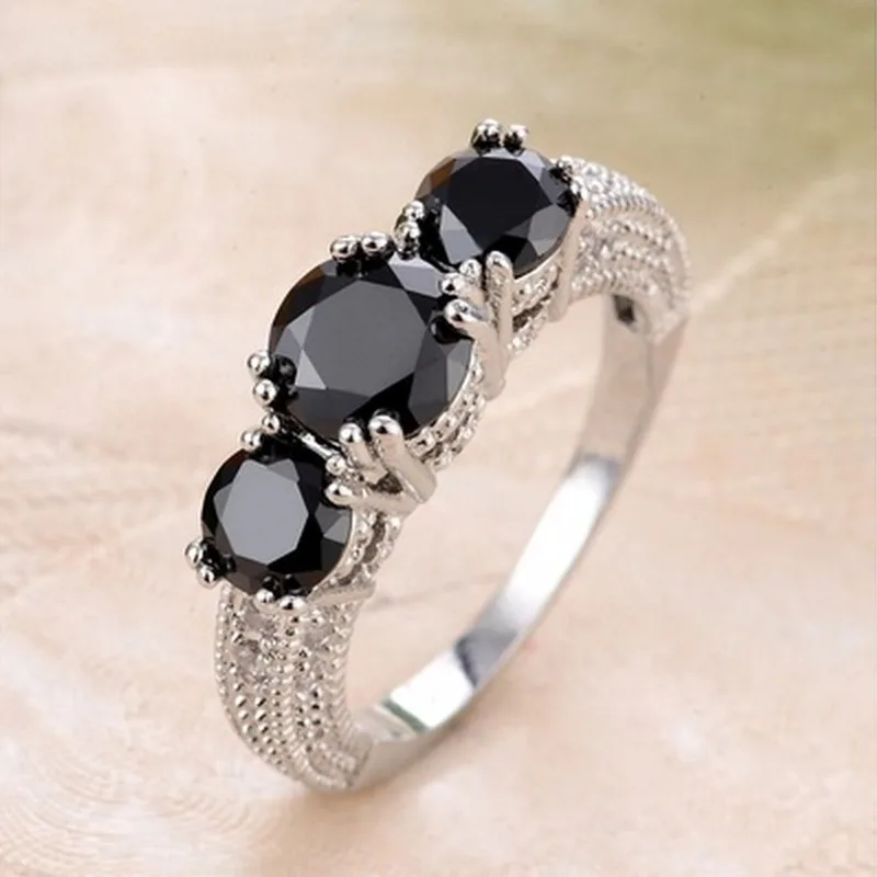 European and American ring engagement ring inlaid zircon ring jewelry