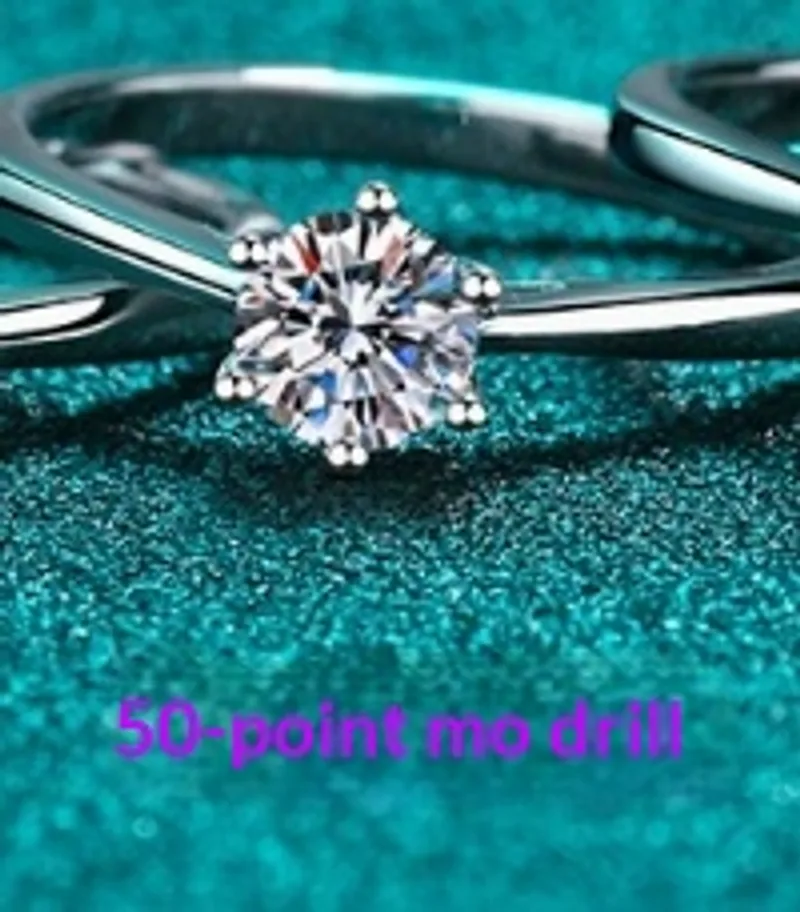 Moissanite 925 Sterling Silver Plated Ring Girl