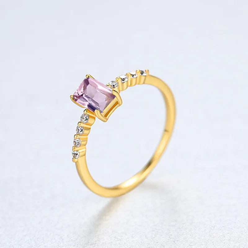 S925 Silver Women's Ring with Colored Zircon