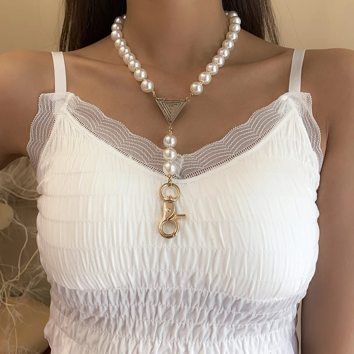 Personalized Geometric Exaggerated Lock Alloy Necklace