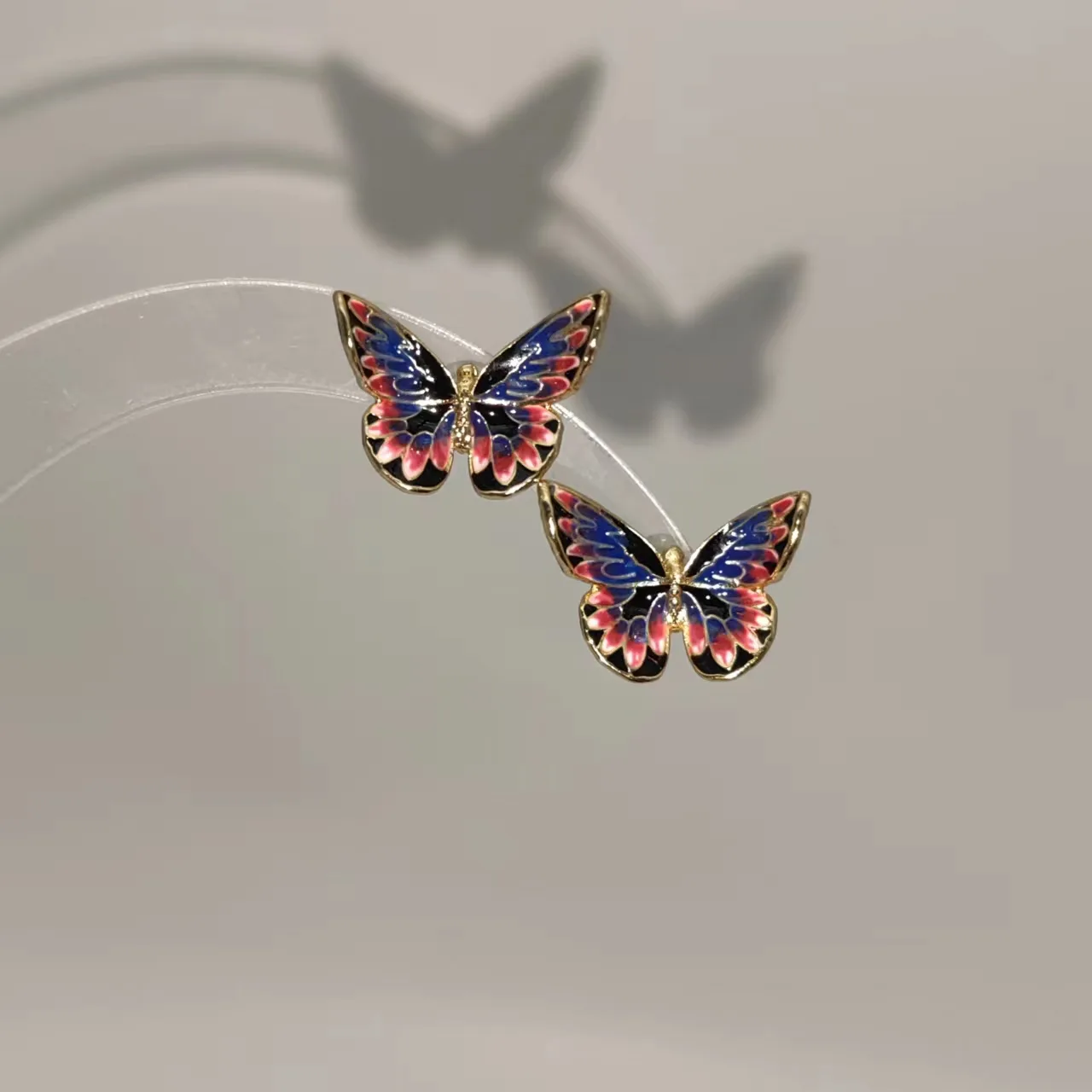 Cherry Blossom Colorful Butterfly Stud Earrings