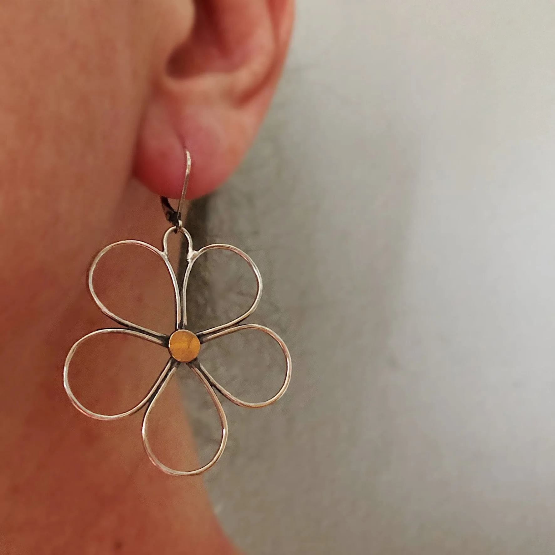 Bohemian-style Personality Large Flower Pendant Earrings