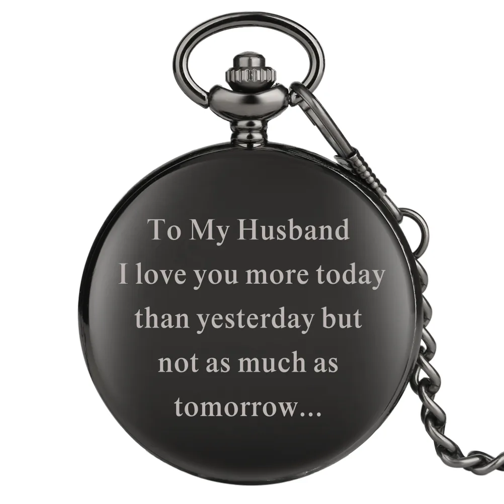 Fashion TO MY Husband Quartz Pocket Watch