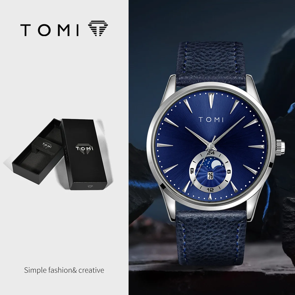 Korean-style Fashionable Round Watch For Men And Women, Simple And Casual