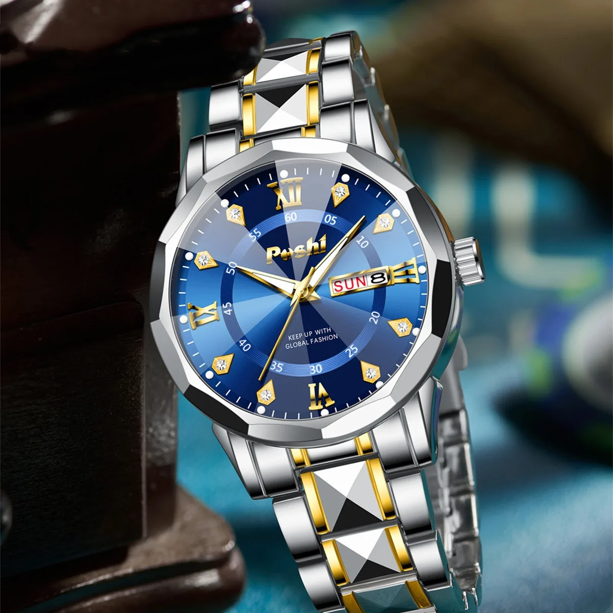 Men's Watch Luminous Calendar Quartz Watch Steel Belt