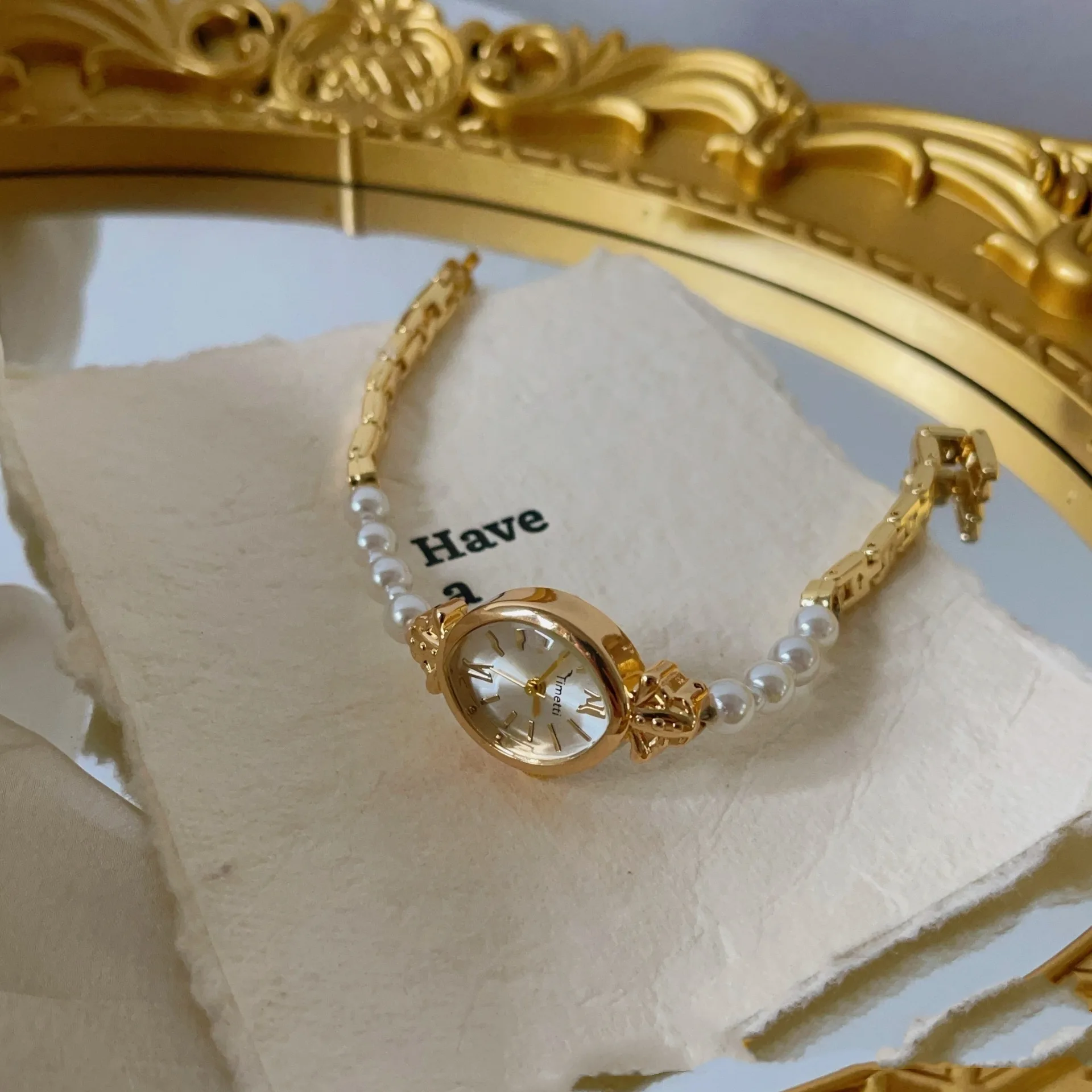 Light Luxury Pearl Bracelet Watch Women's Art Niche High-grade Simple