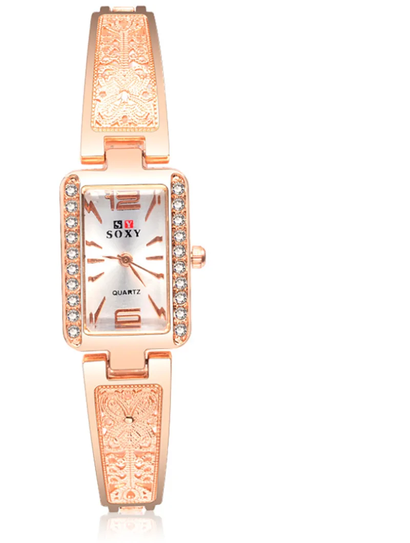 AliExpress Amazon new bracelet watch fashion design rose gold square dial ladies bracelet watch a generation