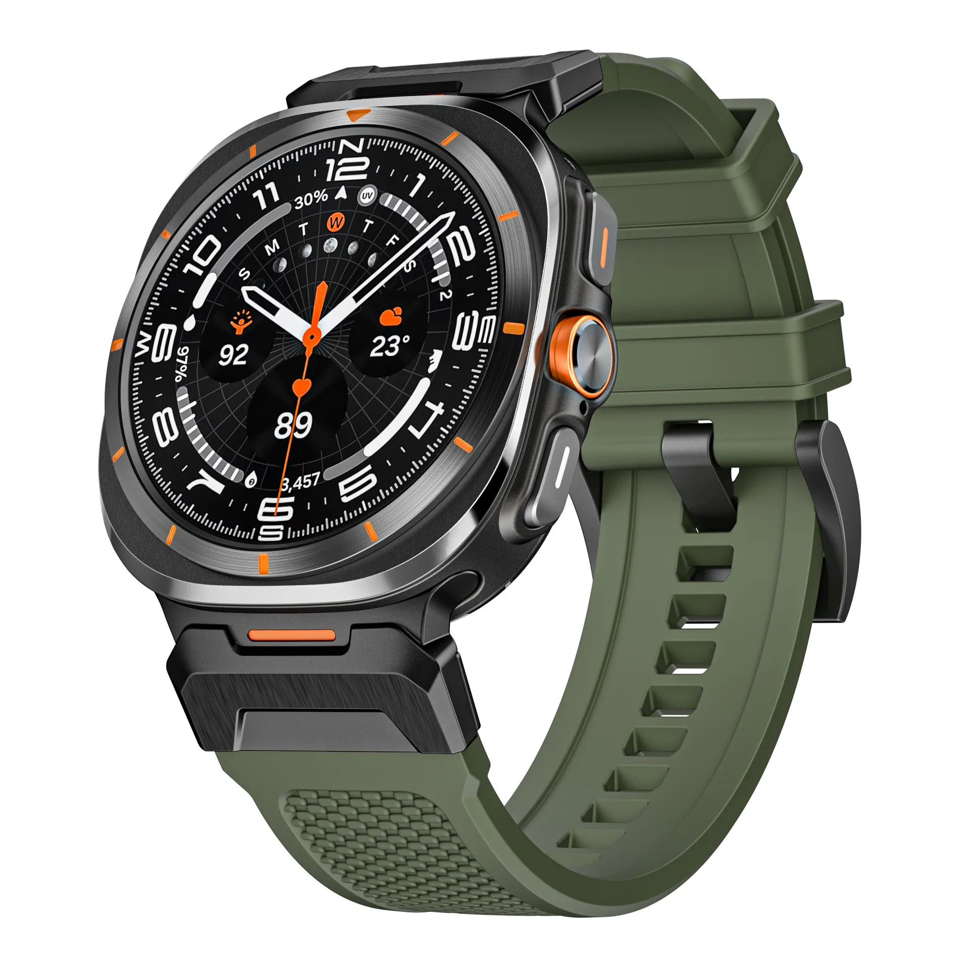 Functional Special Forces Strap Stainless Steel Rubber Watch Strap