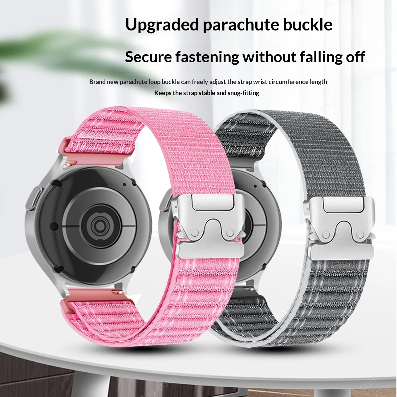 Nylon Watch Strap With Umbrella Buckle And Wave Pattern