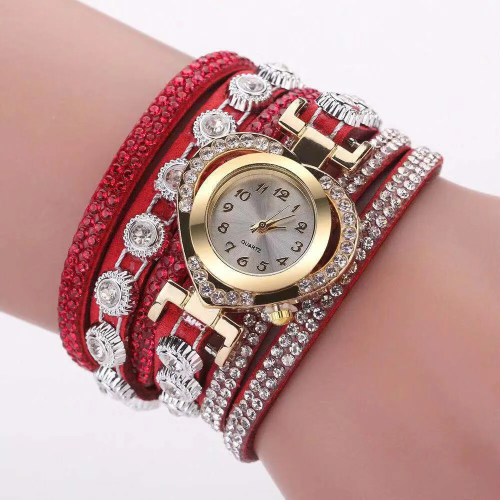 Personality Heart Shape With Diamond Dial Multi-color Bracelet