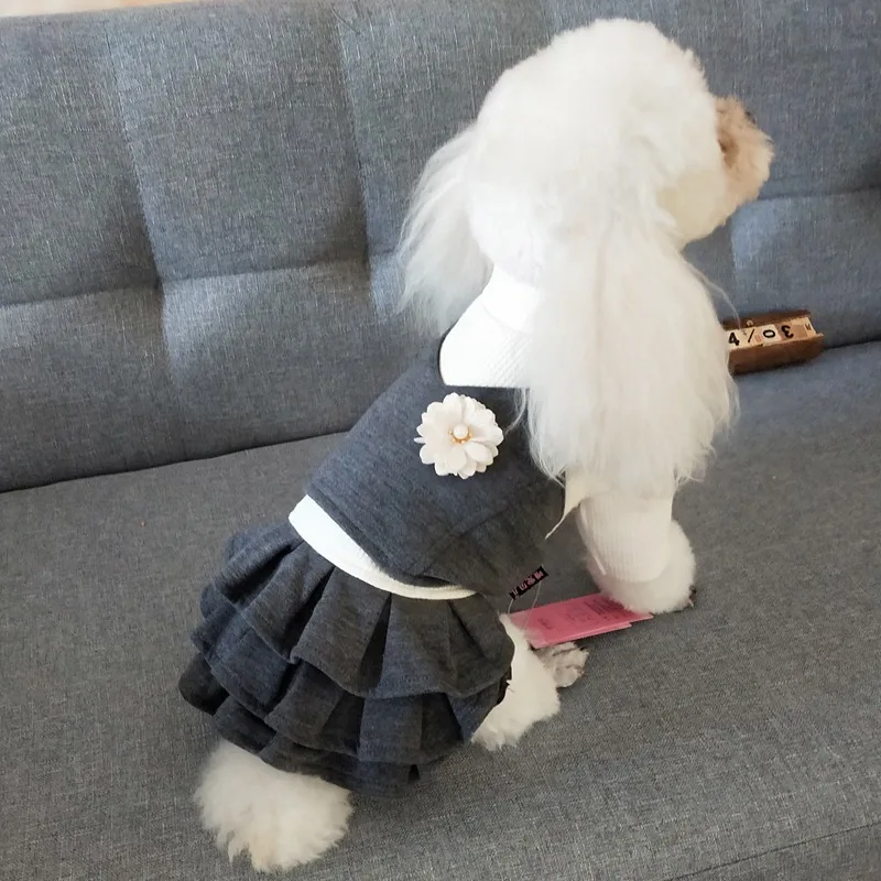 Korean Style Woolen Princess Dress Dog Clothes Teddy