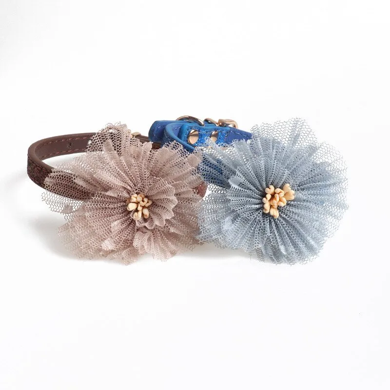 Flower pu pet collar