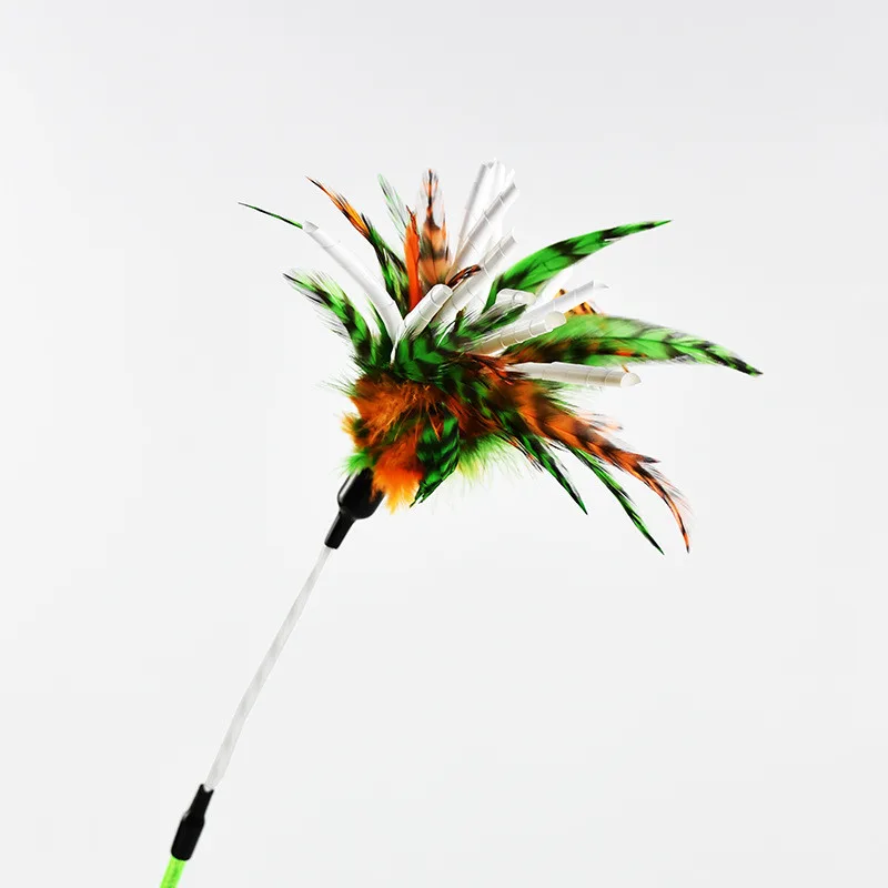 Paper Wool Spiral Feather Rod Funny Cat Stick