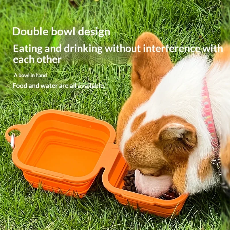 Outdoor Portable Dual Dog Feeding Bowls