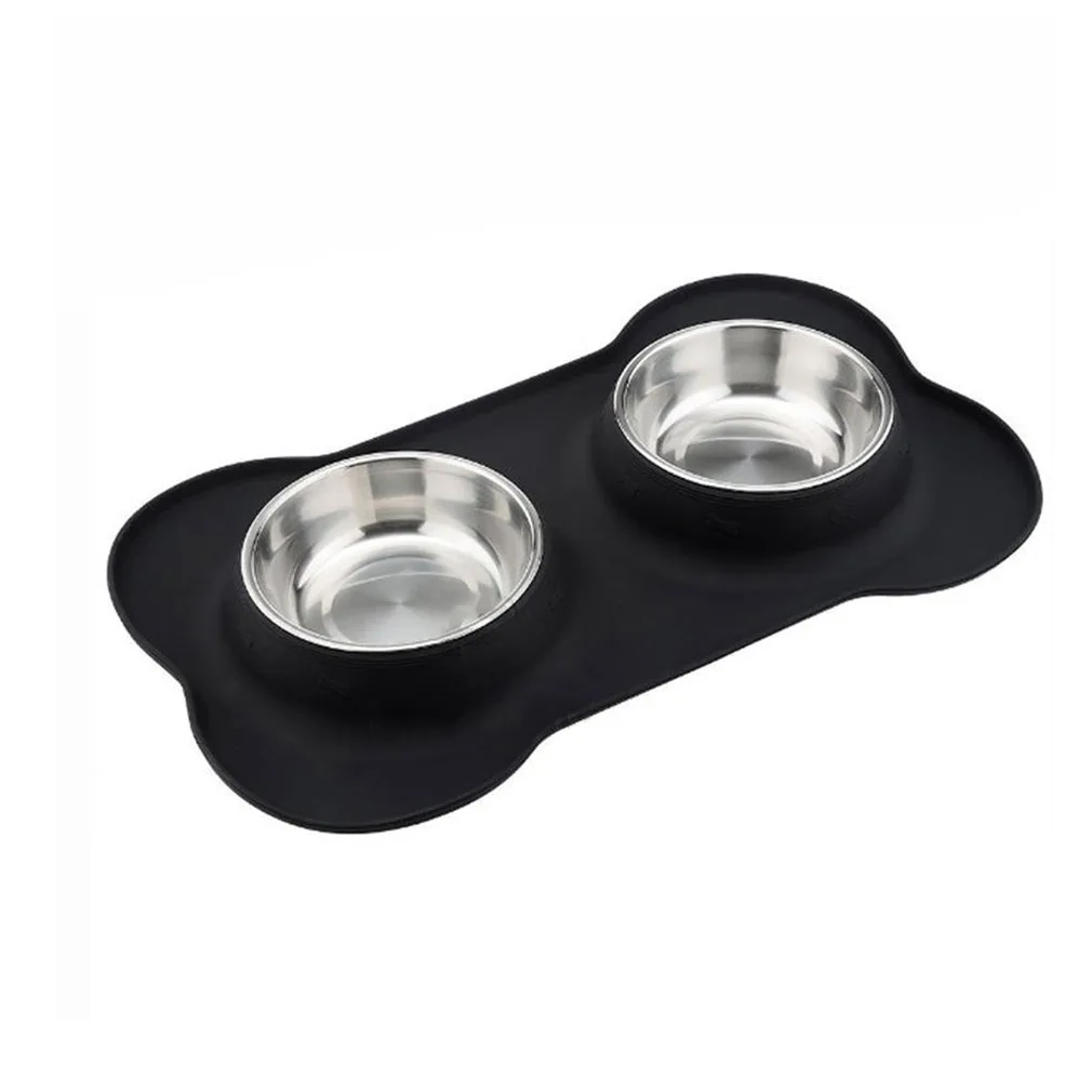 Pet Bowl Silicone Bone Shape Mat