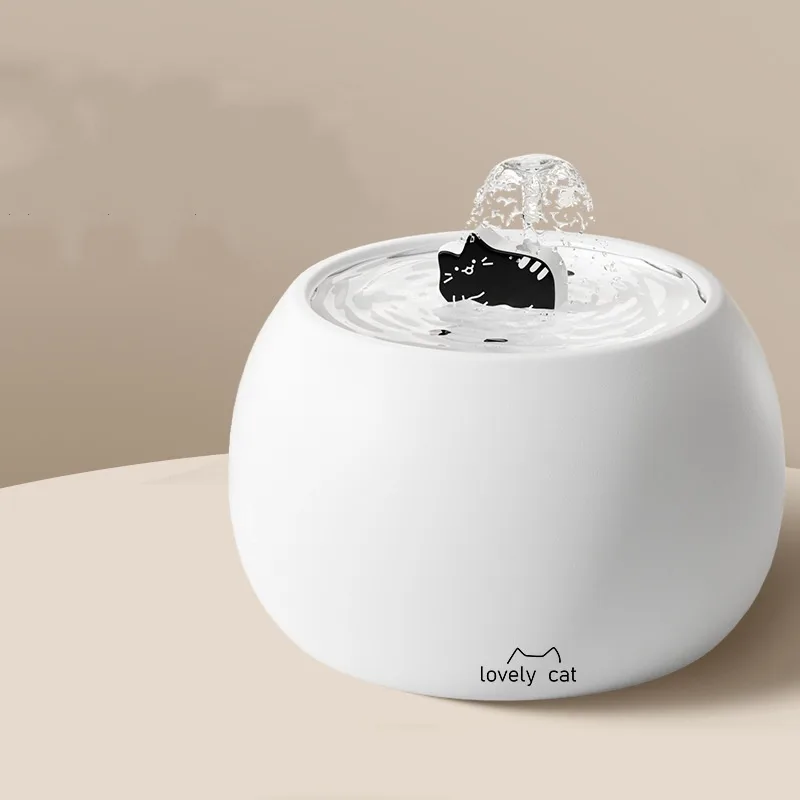Cartoon Kitty Pet Ceramic Water Fountain