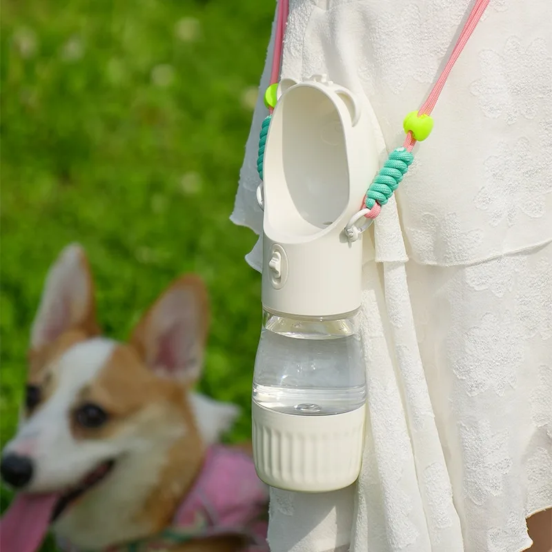 Pet Water Cup Portable Water Bottle Outdoor Dog Drinking Fountain, Feeding And Storage Bowl
