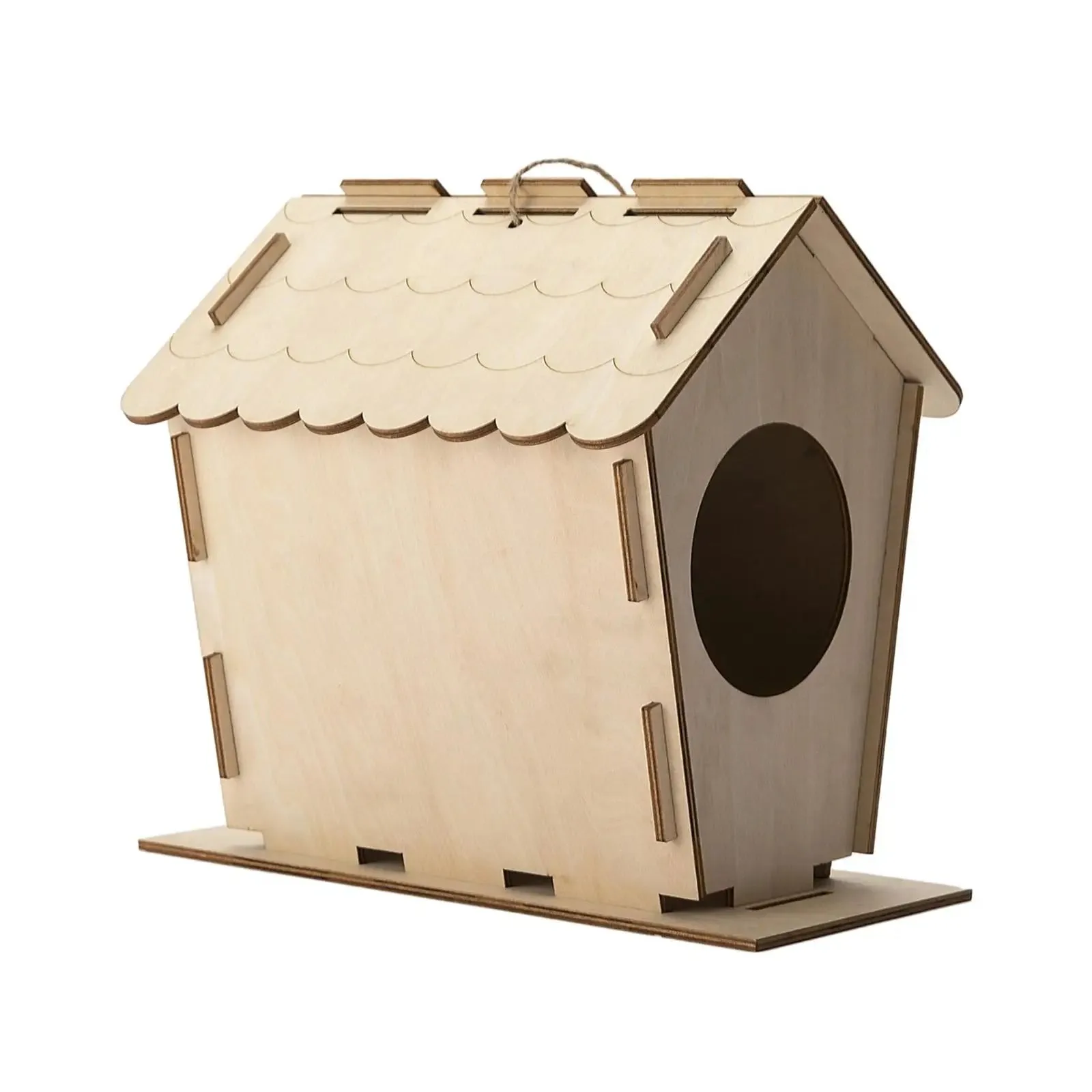 DIY Bird House Yard Gift Shelter Outdoor Unfinished Bird Nest Wooden Nesting Box