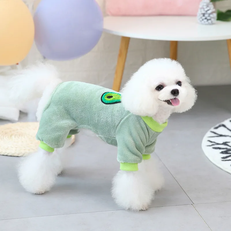 Autumn And Winter New Pet Clothing Pet Fruit Four-leg Coral Fleece Dog