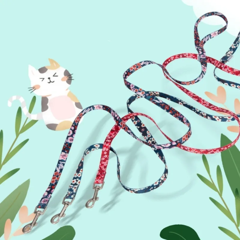 Pet Cat And Dog Floral Hand Holding Rope Pull-resistant