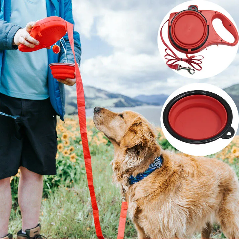 Outdoor Dog Walking Portable Three-in-one Kettle Hand Holding Rope